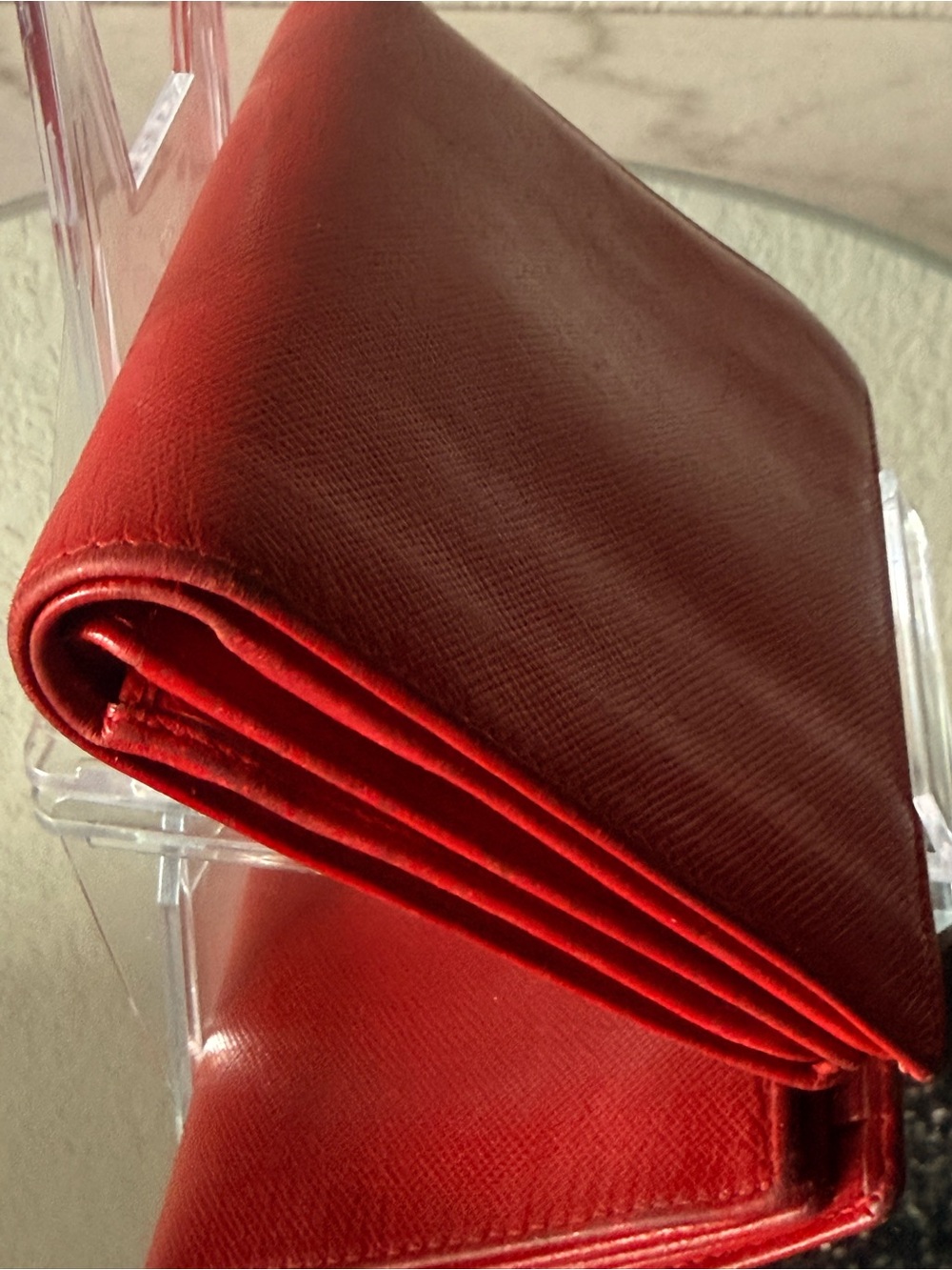 Prada Saffiano Leather Wallet Red Triangle Logo - Picture 6 of 9